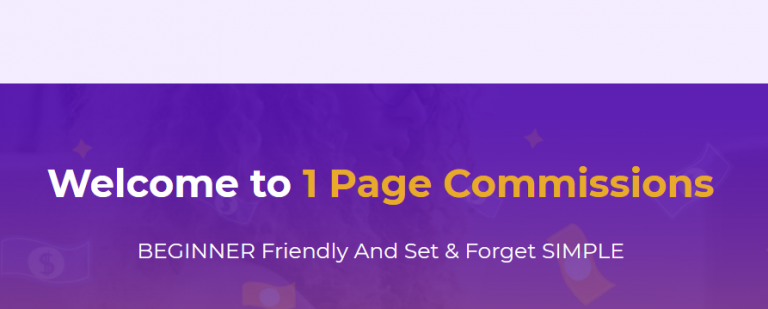 1 Page Commissions Coupon Code screenshot